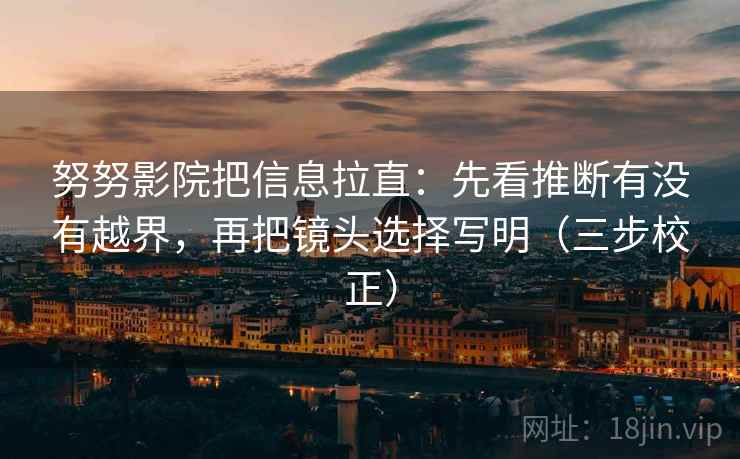努努影院把信息拉直：先看推断有没有越界，再把镜头选择写明（三步校正）