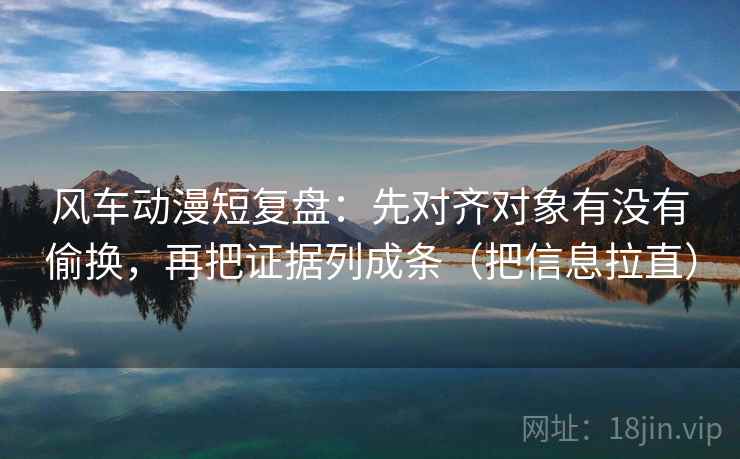 风车动漫短复盘：先对齐对象有没有偷换，再把证据列成条（把信息拉直）