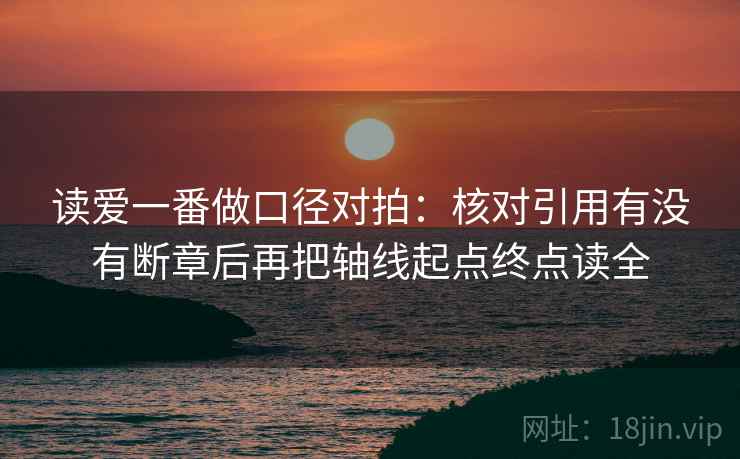 读爱一番做口径对拍：核对引用有没有断章后再把轴线起点终点读全