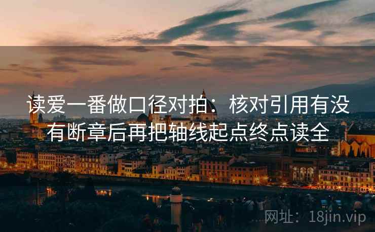 读爱一番做口径对拍：核对引用有没有断章后再把轴线起点终点读全